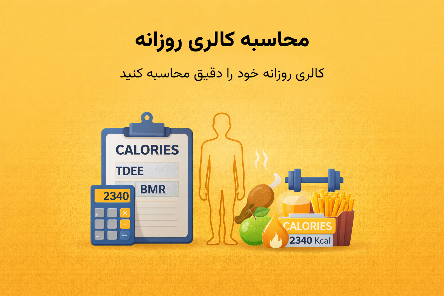 محاسبه کالری روزانه بر اساس وزن، قد و سن